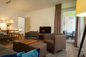 Posezení v ubytování Lounge Maritime direkt am Meer, Strand fußläufig erreichbar, barrierefrei