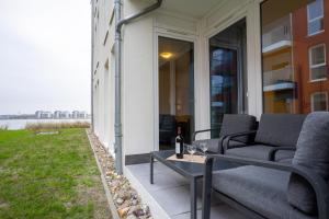 Posezení v ubytování Lounge Maritime direkt am Meer, Strand fußläufig erreichbar, barrierefrei