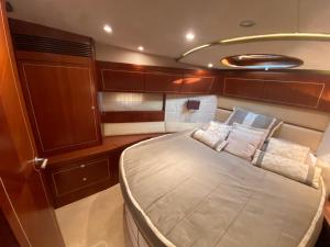a large bed in the back of a boat at Yacht in Barcelona in Barcelona