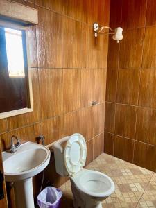 オリンピアにあるPousada Oasisのバスルーム(トイレ、洗面台付)