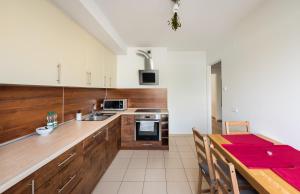 Kuchyňa alebo kuchynka v ubytovaní MarOks Żółwia Apartment