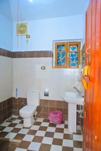 a bathroom with a toilet and a sink at Sehel Nubian House in Naj‘ al Maḩaţţah