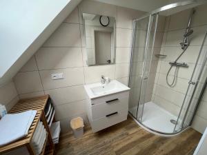Koupelna v ubytování Apartmány Josefáč se saunou