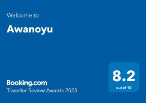 Certifikát, hodnocení, plakát nebo jiný dokument vystavený v ubytování Awanoyu