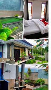 a collage of pictures of a house and a bedroom at D'La CoCo Villa in Bangli