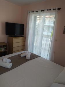 Postel nebo postele na pokoji v ubytování Anestis Apartment