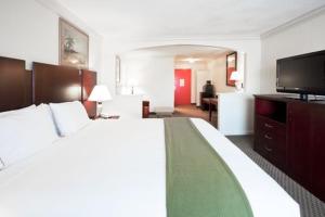 a hotel room with a large bed and a flat screen tv at Holiday Inn Express & Suites Florida City-Gateway To Keys, an IHG Hotel in Florida City