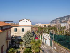 a street in a city with a christmas tree at Harmony House in Sorrento coast in Piano di Sorrento