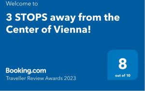 Certifikát, ocenenie alebo iný dokument vystavený v ubytovaní CENTER ! 3 stops away from the Center of Vienna!