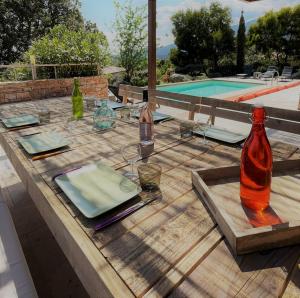 Basen w obiekcie Villa Terra Vecchia, 6 ou 12 personnes, vue imprenable, piscine chauffée lub w pobliżu