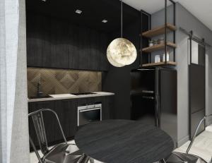 Kuchnia lub aneks kuchenny w obiekcie N23 Dwupoziomowy Apartament Łódź Centrum Wi-Fi Klimatyzacja