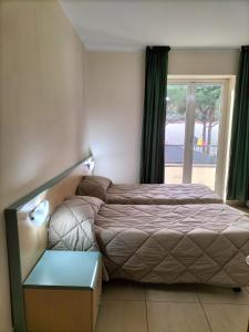 1 dormitorio con cama y ventana en Hotel Ala Bianca, en Ameglia
