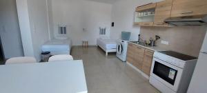 Kuchyň nebo kuchyňský kout v ubytování Telhinis Hotel & Apartments