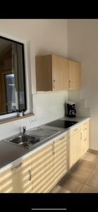 a kitchen with a sink and a counter top at Oberpalwitterhof in Barbiano