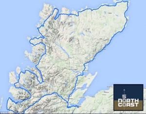 um mapa detalhado do trilho da costa norte em The Dundonnell Hotel em Dundonnell