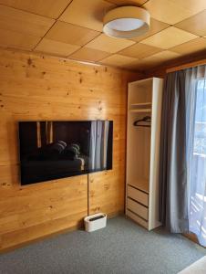 TV a/nebo společenská místnost v ubytování Chalet Olympia Grächen
