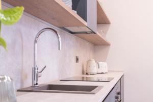 a kitchen with a sink and a counter top at Be Mate Ponte di Rialto in Venice