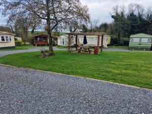 campeggio con un tavolo da picnic e un albero di Stunning Holiday Home Whithorn3 a Newton Stewart