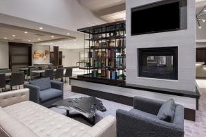 a living room with a couch and a fireplace at Residence Inn by Marriott Orangeburg in Orangeburg