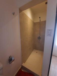 Habitación con baño pequeño con ducha. en La Resistencia Departamentos en Viedma