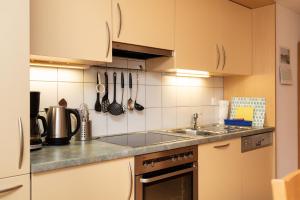 Kuchyň nebo kuchyňský kout v ubytování Apartment Puntschella Veglia