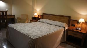 Posteľ alebo postele v izbe v ubytovaní Hotel Puente Romano