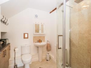a bathroom with a toilet and a sink and a shower at The DunnitManor Farm in Salisbury +50 photos