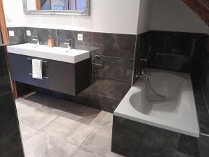 Koupelna v ubytování Ferienhaus Kolbnitz