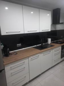 A kitchen or kitchenette at Apartament w centrum Raciborza