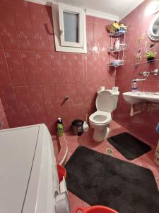 een badkamer met een toilet en een wastafel bij Φιλοξενία1 in Drama