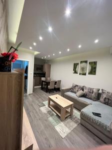 a living room with a couch and a table at Apartment Dana in Banja Koviljača