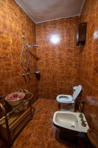 a bathroom with a shower and a toilet and a sink at Casa Lazzaro al centro di Siena in Siena