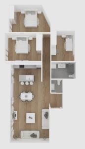 a rendering of a floor plan of a condo at Cataleya #colony city center in Thessaloniki