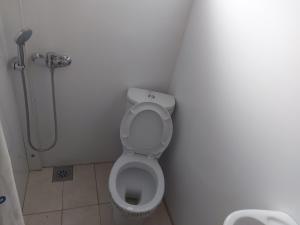ein Bad mit einem WC und einer Dusche in der Unterkunft Studio apartman Planinska Bajka in Olovo
