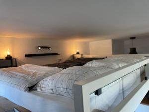 Ένα ή περισσότερα κρεβάτια σε δωμάτιο στο Ferienwohnung Horloffblick