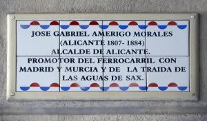 a sign on the side of a building at Hospes Amérigo, Alicante, a Member of Design Hotels in Alicante
