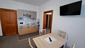 Kuchyň nebo kuchyňský kout v ubytování Apartmány Centrum with Garage