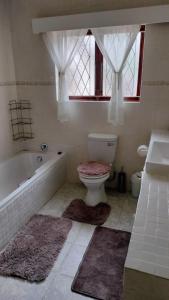 a bathroom with a toilet and a tub and a sink at Msongi Guest House in Margate