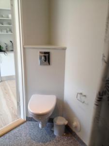 baño con aseo blanco en una habitación en 12 Torvegade. 1 door 4. (id.154), en Esbjerg