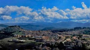 an aerial view of a town in the mountains at La Carretteria Guest house in Mistretta