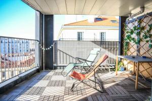 Balkón alebo terasa v ubytovaní Bail mobilité - Studio cosy avec terrasse et vue