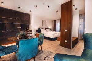 Ένα ή περισσότερα κρεβάτια σε δωμάτιο στο Loft Suite im modernen Style in Schärding