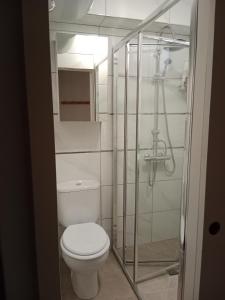een badkamer met toilet en douche bij Apartamento Algemsí Cullera in Cullera