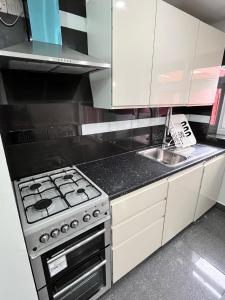Virtuvė arba virtuvėlė apgyvendinimo įstaigoje Full Studio Near Heathrow Airport & London