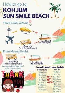 un calendario para la playa de la sonrisa koh jum sun en Sun Smile Beach Koh Jum, en Ko Jum