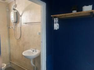 a bathroom with a sink and a shower at Vintage Guesthouse in Tanah Rata
