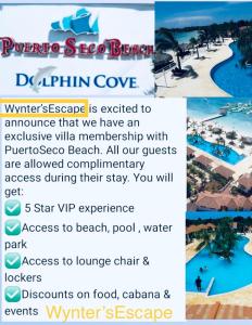 - un flyer pour un parc aquatique dans un complexe dans l'établissement Wynters'Escape-gated 1 or 2 Bedroom w PuertoSecoBeach access, à Discovery Bay
