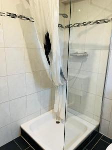 Koupelna v ubytování Dat Blockhus am Diek