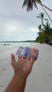 a hand holding a papayauanauanauanauanauanauanauanauanauanauana at Evelin cottage in Ohoililir