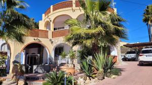 a house with a palm tree in front of it at Villa Vid-Bil Calpe in Calpe
